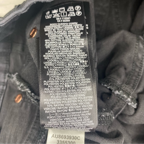 7 for all mankind B(air) sparkly coated black denim pants Size 27 - Picture 9 of 9